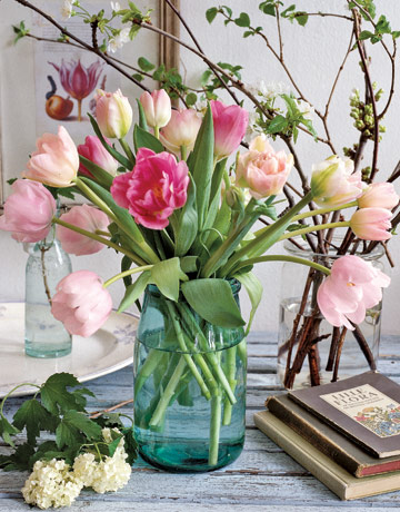 fresh cut flowers in vase
